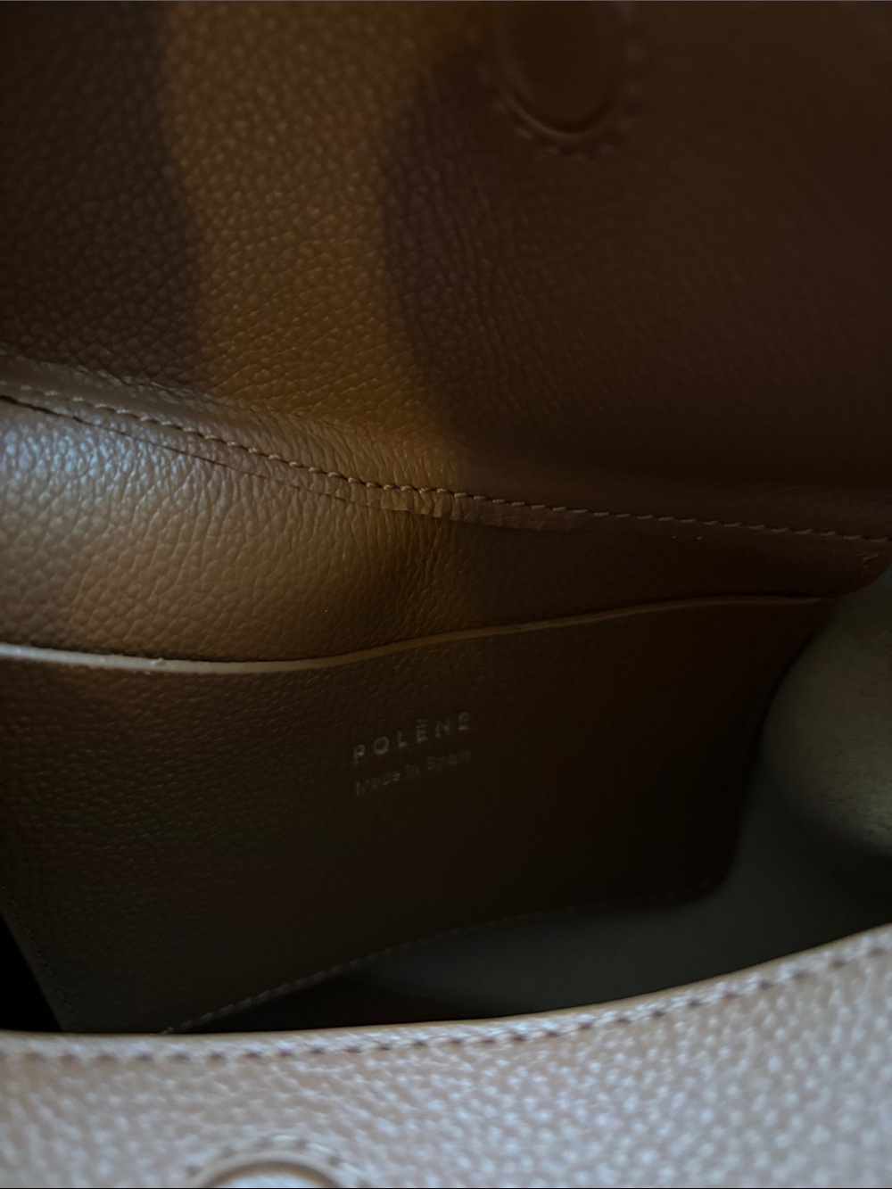 Polene Brown Pebbled Leather Crossbody Bag - Picture 7 of 8